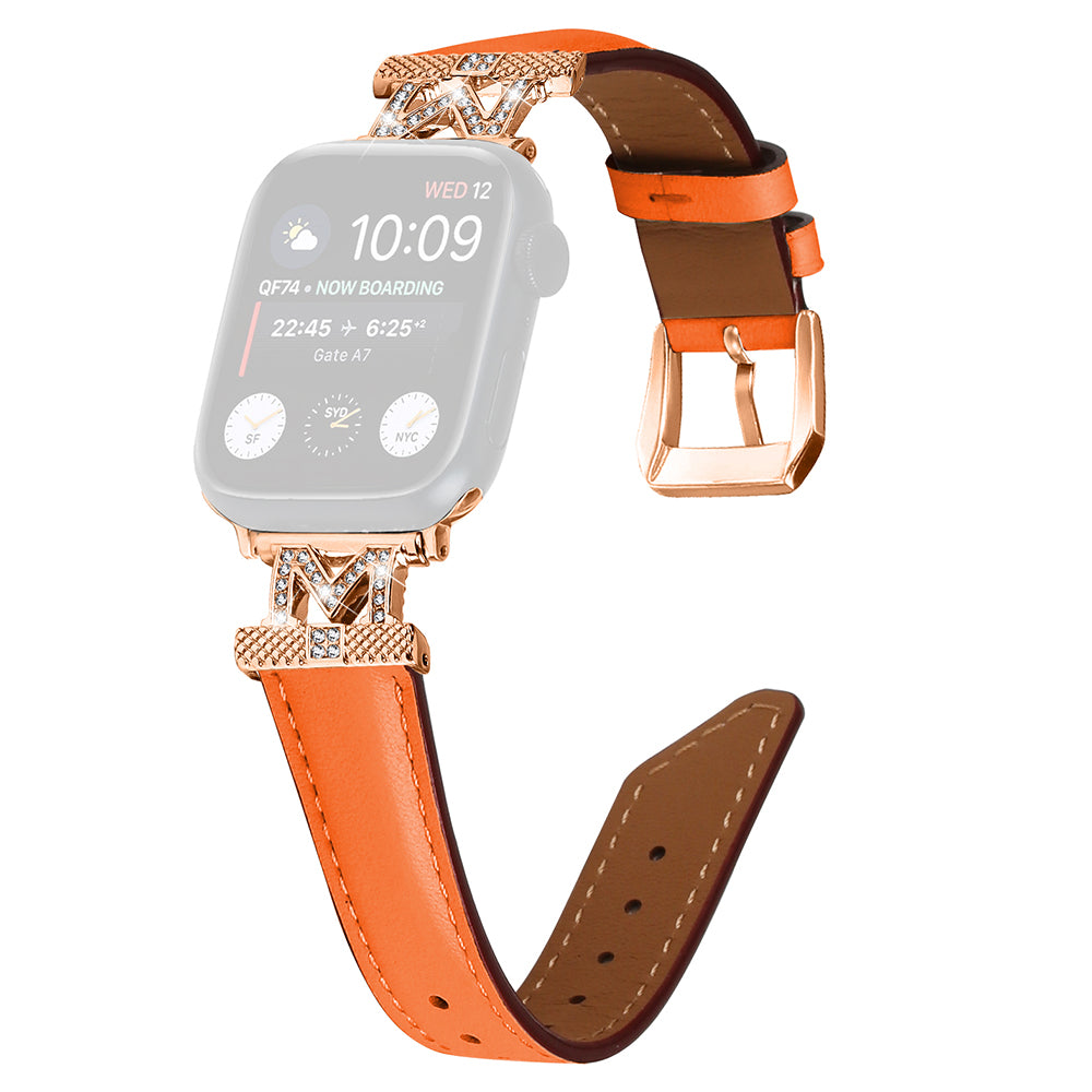 Watch Band for Apple Watch Ultra Ultra 2 49mm Series 9 8 7 45mm SE (2023) SE (2022) 6 5 4 SE 44mm 3 2 1 42mm Rhinestone M-shape Connector Strap with Rose Gold Buckle Watch Band for Apple Watch Ultra Ultra 2 49mm Series 9 8 7 45mm SE (2023) SE (2022) 6 5 4 SE 44mm 3 2 1 42mm Rhinestone M-shape Connector Strap with Rose Gold Buckle